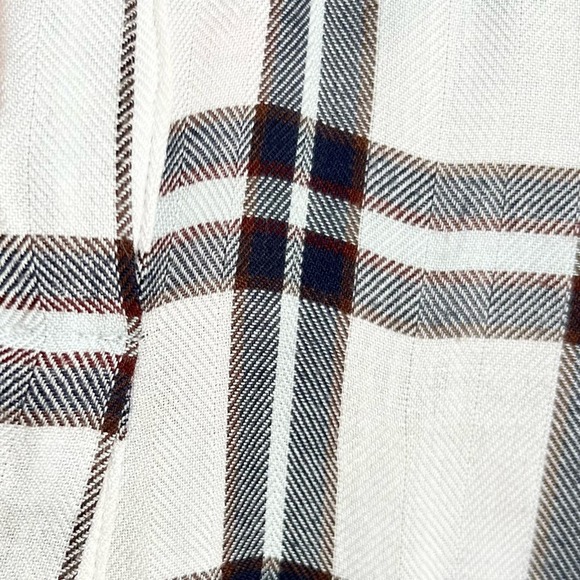 Rails sleeveless button down shirt plaid ivory blue brown medium - Picture 2 of 4